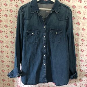 Gap Western Dark Wash women’s denim shirt xxl NWOT